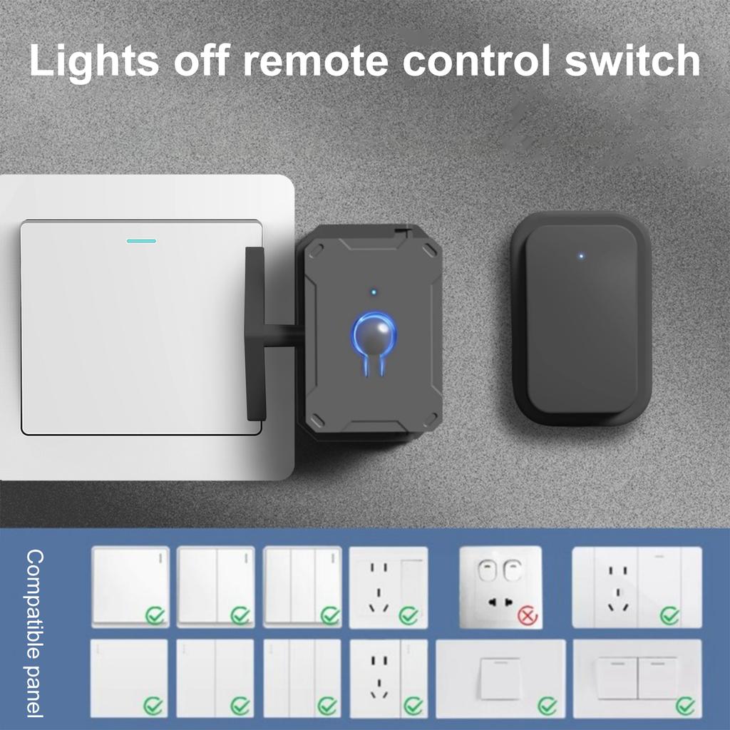 Wireless Control Light Switch Off Tool USB Rechargeable Automatic Button Pusher Wiring-Free Remote Control Turn Off/on Tool