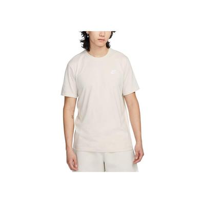 American Style Solid Color Crew Neck Loose Fit Short Sleeve T-Shirt Men Tops Beige AR4999-073