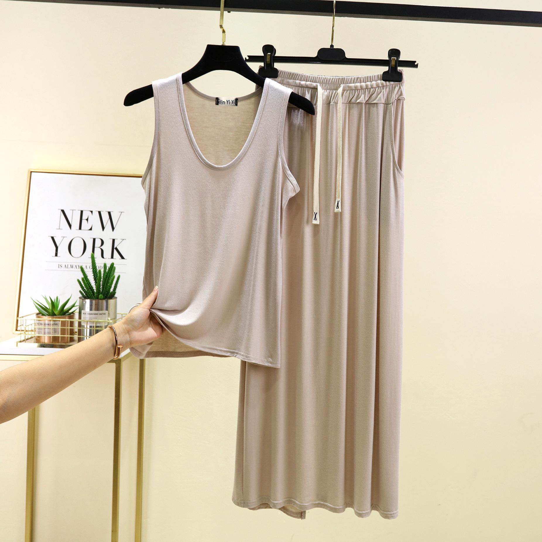 

Модальный летний комплект без рукавов: жилет и шорты - повседневная домашняя одежда или пижама для улицы. XXL