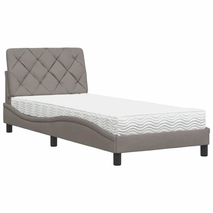 VidaXL Lit avec matelas taupe 80x200 cm tissu 3310703