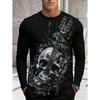 T-shirt Strumenti Musicali da Uomo Chitarra Pianoforte Stampa 3D Manica Lunga Tee Harajuku Y2k Tee Streetwear Top Oversize Abbigliamento Uomo