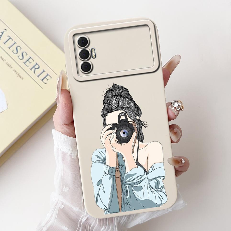 

Phone Shell For Tecno Spark 8P Woman Fashion Flower Butterfly Coques For Tecno Spark 9T India Back Covers Soft Liquid Silicone Tecno Spark 8P