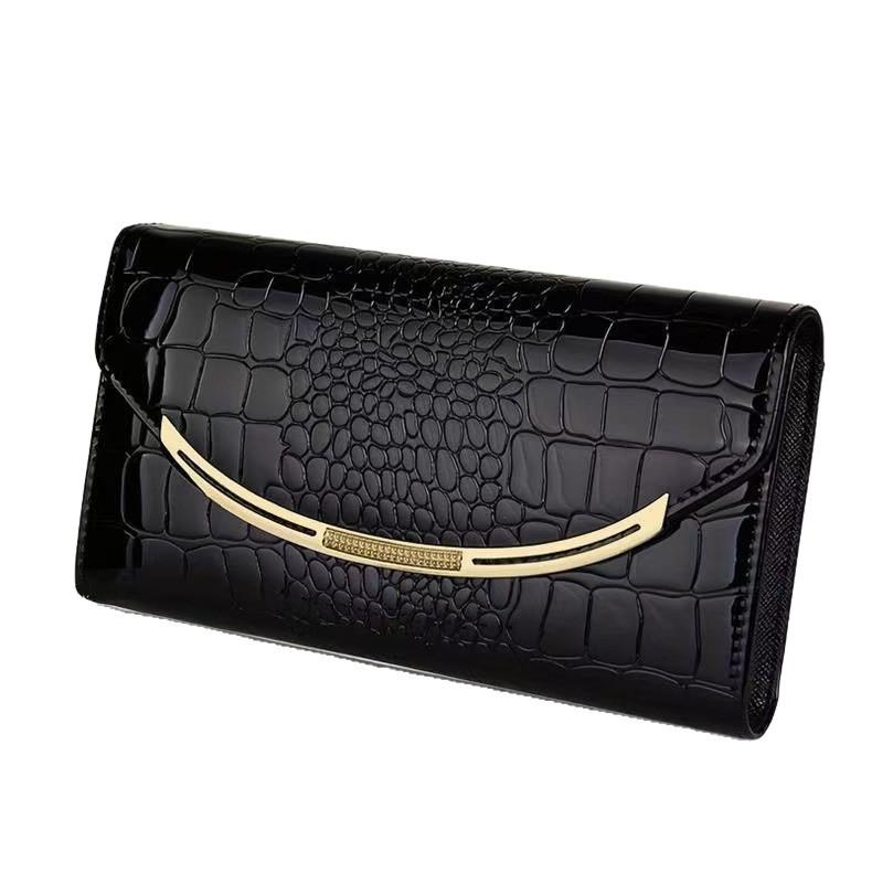 Patent Leather Clutch Bag Large Capacity Crocodile Pattern Bag Clutch Bag
