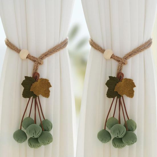 Halloween Pumpkin Curtain Tieback Farmhouse Adjustable Strap Fruit Vegetable Decorative Drape Window Curtain Holder Holdbacks Curtain Accessories