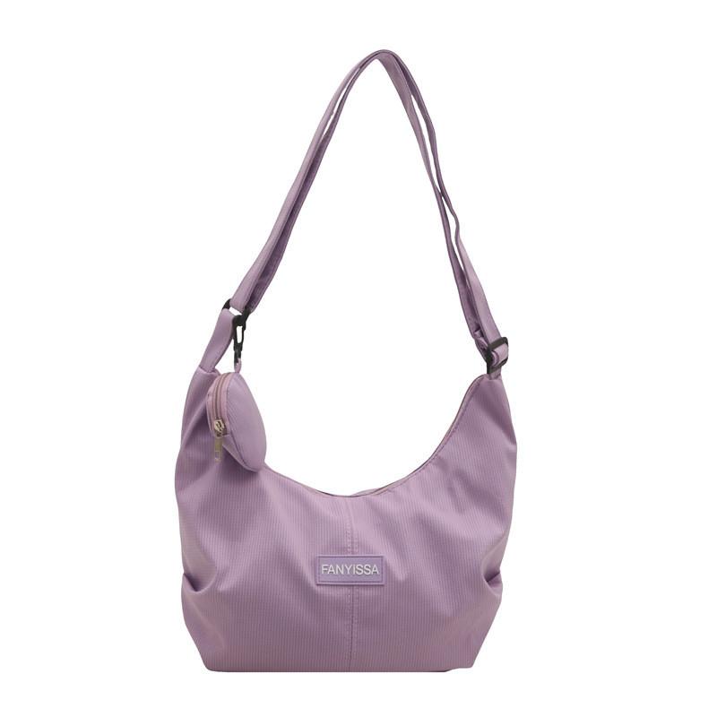 Solid Color Letter Decor Large Capacity Women Crossbody Bag With Coin Purse For Students And Commuters