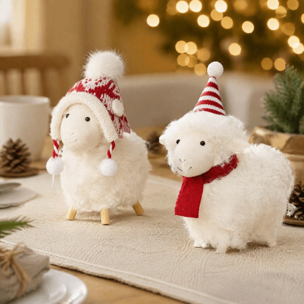 Scarf Hat Little Lamb Hanging Pendant Cute New Year Xmas Decoration Mini Sheep Doll Party Decor