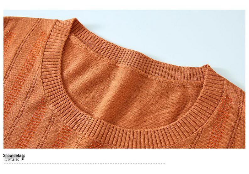 2026 Spring Women's Plus Size Knit Two-Piece Set: Small Cardigan & Long Sleeve Top for Middle-Aged Ladies