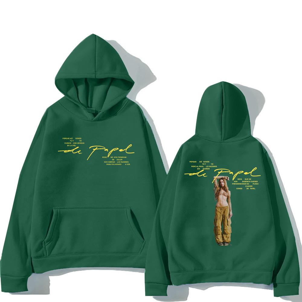 Singer TINI De Papel Hoodies Men Women Vintage Aesthetic Pullovers Fashion High Street Sweatshirt Long Sleeve Clothes Streetwear
