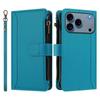 Apple 17 Pro Max Solid Color Zipper Wallet Case for Nine Cards – Compatible with iPhone 16/15/14