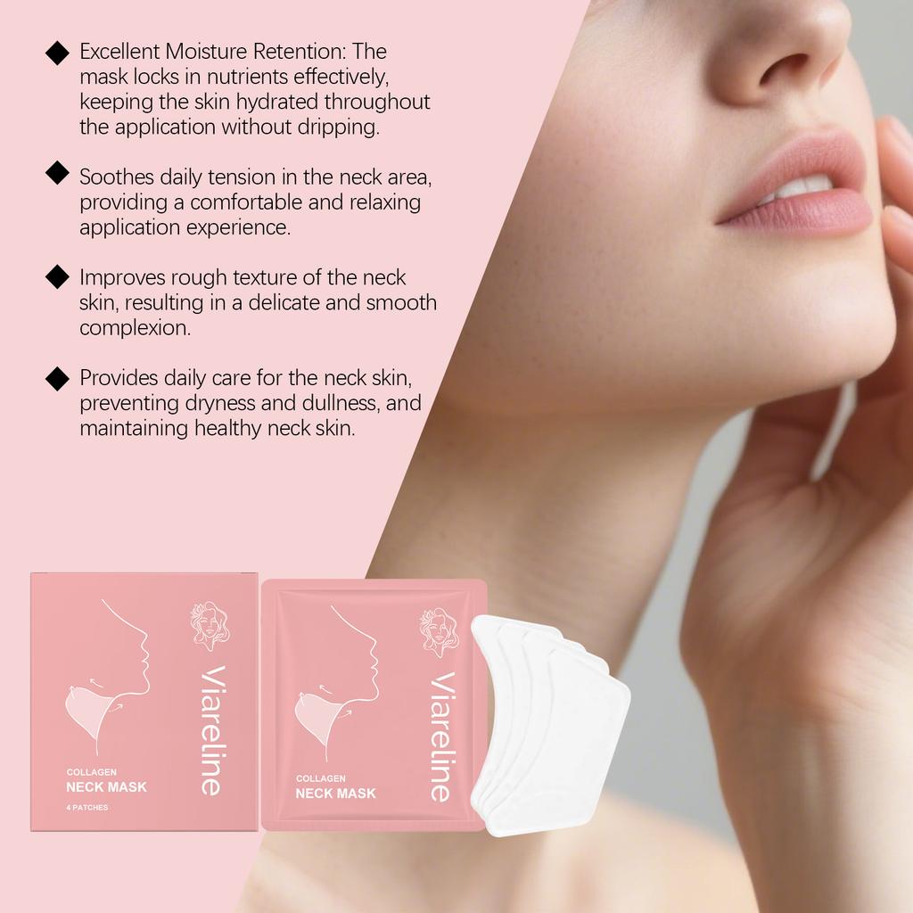 Collagen Neck Mask Patches Contoured Fit Neck Hyaluronic Acid Moisturizing Pads Hydrating Sheet Beauty Daily Nourishing Treatmen