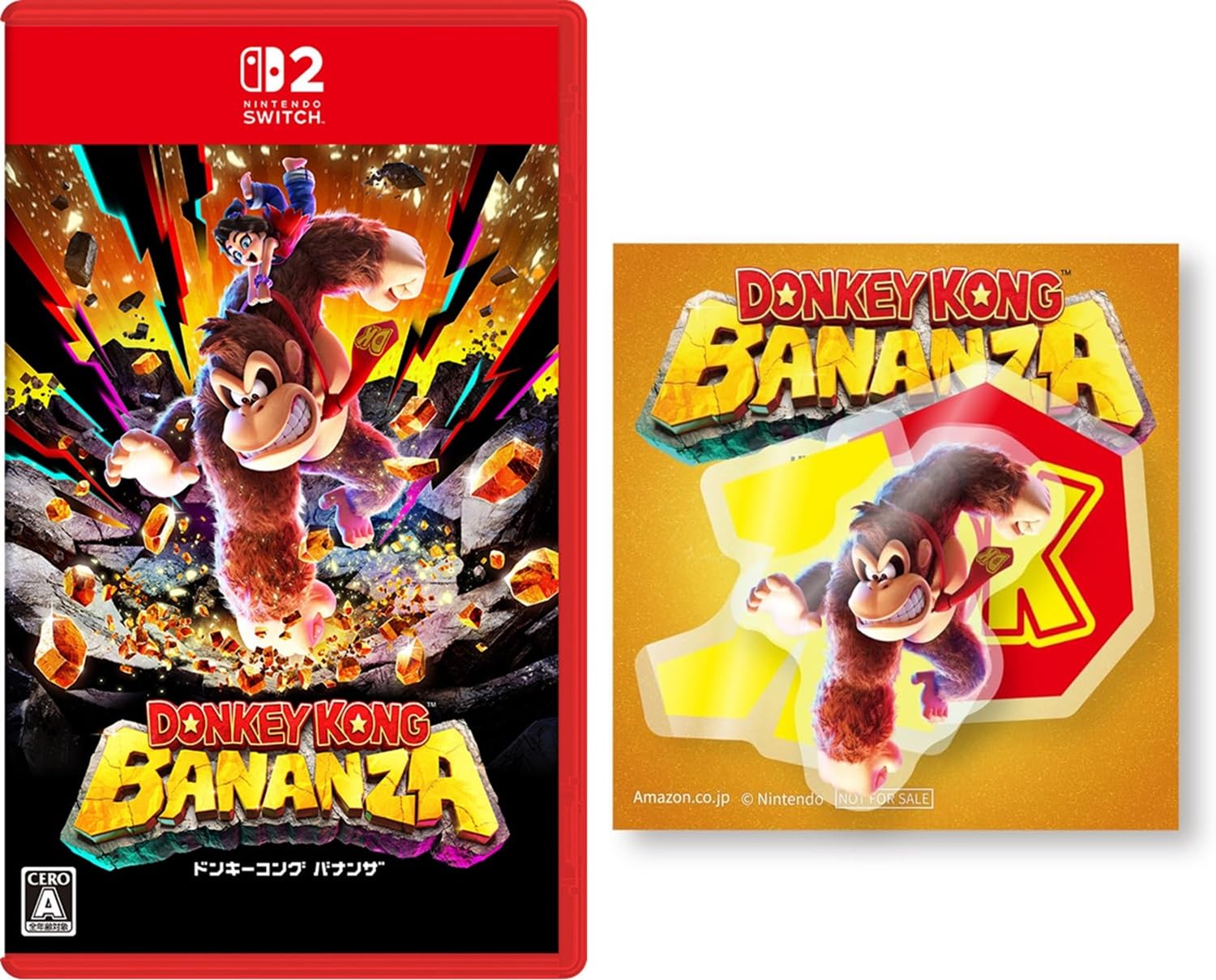 

Donkey Kong Bananza Switch 2 Набор из 3 наклеек в комплекте - [Бонус] вырубные