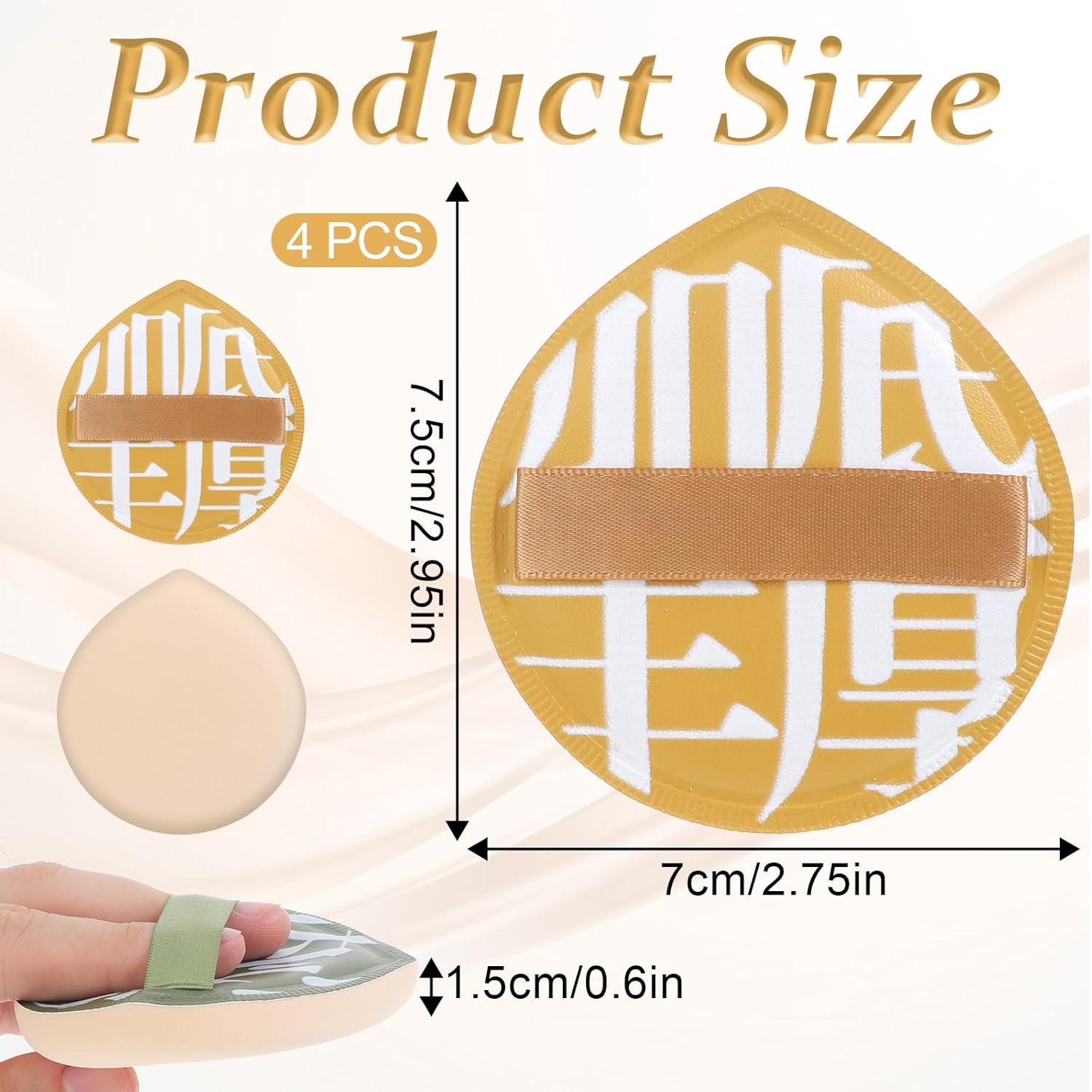 4 Pcs Makeup Sponge Makeup Flat Puffs for Foundation Concealer and Teardrop Setting Powder Beauty Blender Sponge for Liquid Foundation Cream Powder