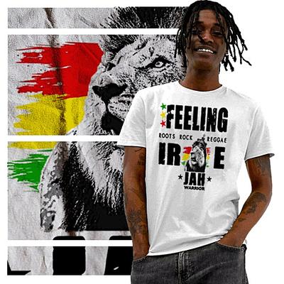 Reggae T-Shirt Roots Rock Rasta Flag Jah Rastafari Haile Selassie Löwe feel irie