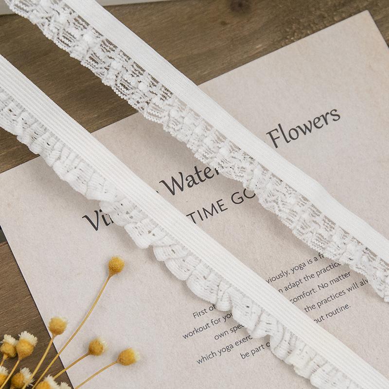 Supply 1.5Cm White Fungus With Knitted Elastic Elastic Band, Headband, Headgear, Decorative Clothing Accessories