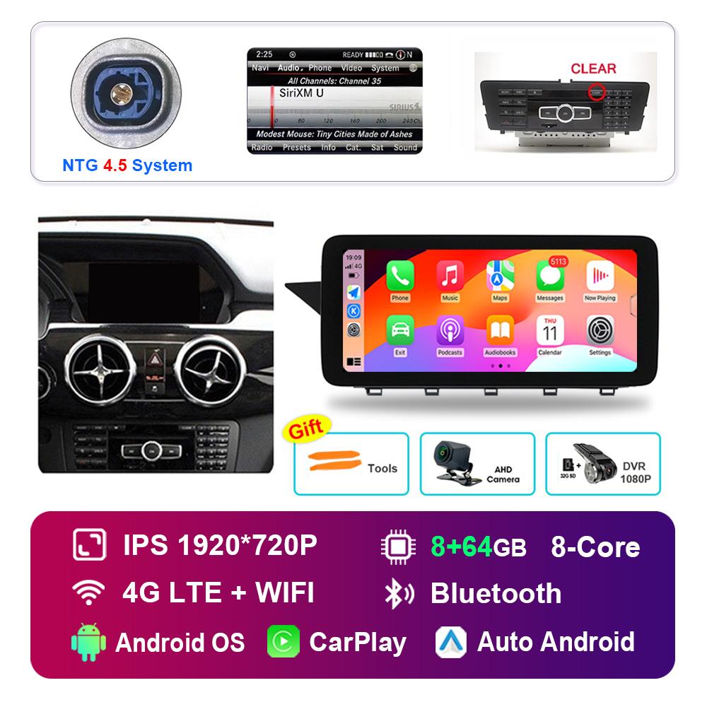 12.3'' for Mercedes Benz GLK Class X204 2008 - 2015 NTG 4.0 4.5 System Android Car Radio Multimedia Player HD Touch Screen