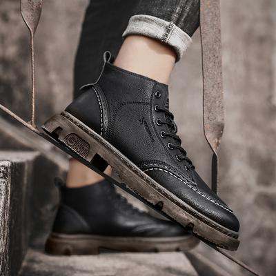 Luxus Herren Stiefeletten Retro Britische High-Top Herrenstiefel Hochwertige Lederschuhe Neue Outdoor Herren Motorradstiefel