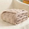 Soft 3D Checkered Throw Blanket Cozy Solid Color for Bed Sofa Couch All Season