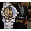 WINNER Watch Men's Fashion Casual Classic Popular Hollow Rhinestone Manual Mechanical Watch S1089-2-W
