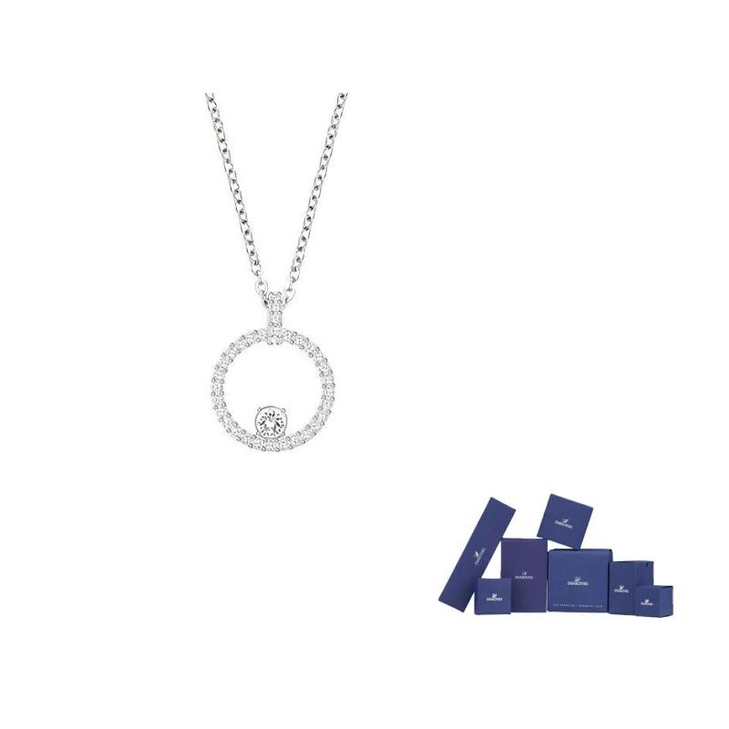 Swarovski Constella Faux Crystal Stone, Rhodium Plated Necklaces Womens Silver F-Original brand box (color random)