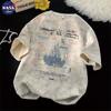 NASA MARVEL Men's Tie-Dye Letter Print Short Sleeve T-Shirt