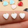 Heart-Shaped Enamel Lace Charms: 5 Colors, 8x9mm Stainless Steel