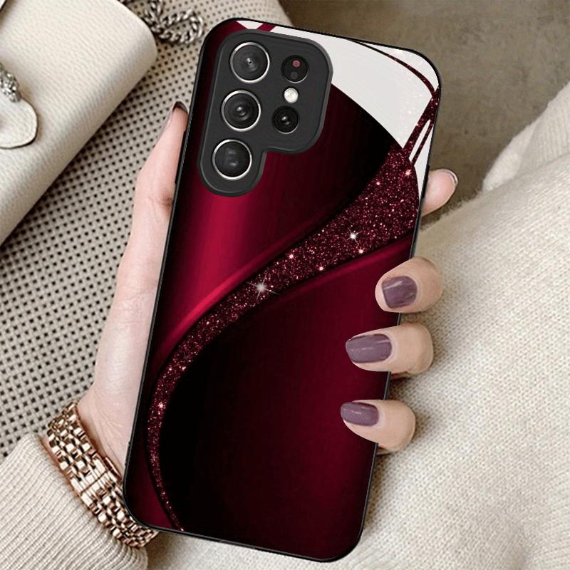 Selected texture red curve new phone case tempered glass Samsung for galaxy S25 S24 S23 S22 S21 A34 A50 A51 A52 A53 A54 A55