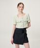 ETMON Buckle Wrap Mini Skirt, Black Indigo