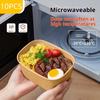 10Pcs Square Disposable Lunch Box Paper Food Container Kraft Paper Lunch Box Leak Proof With Lid Food Packing Box