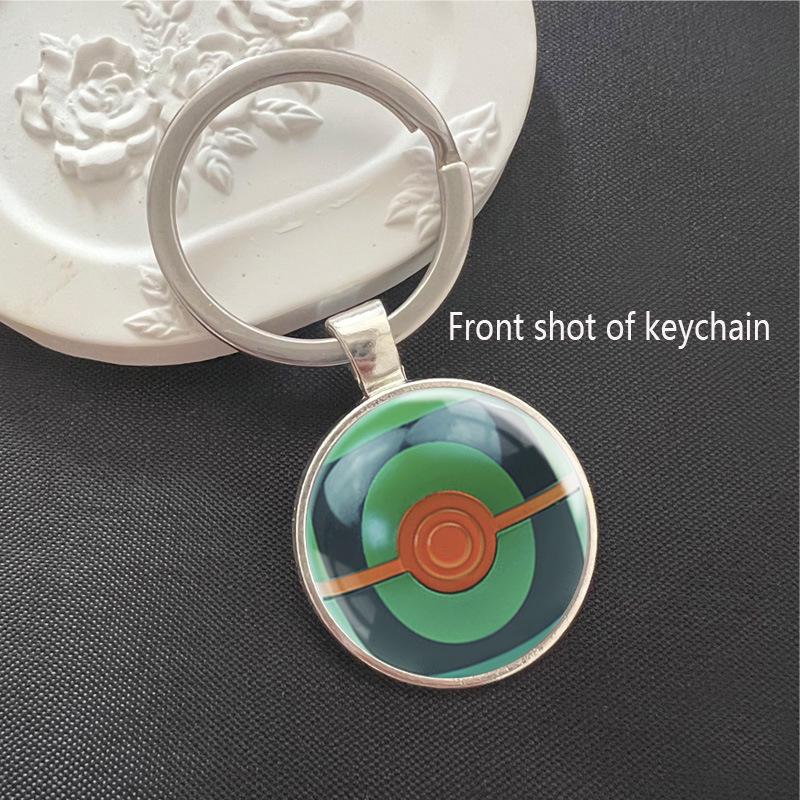 Pokémon Pokeball Time Gem Keychain Pendant - Anime Metal Keyring Creative Gift