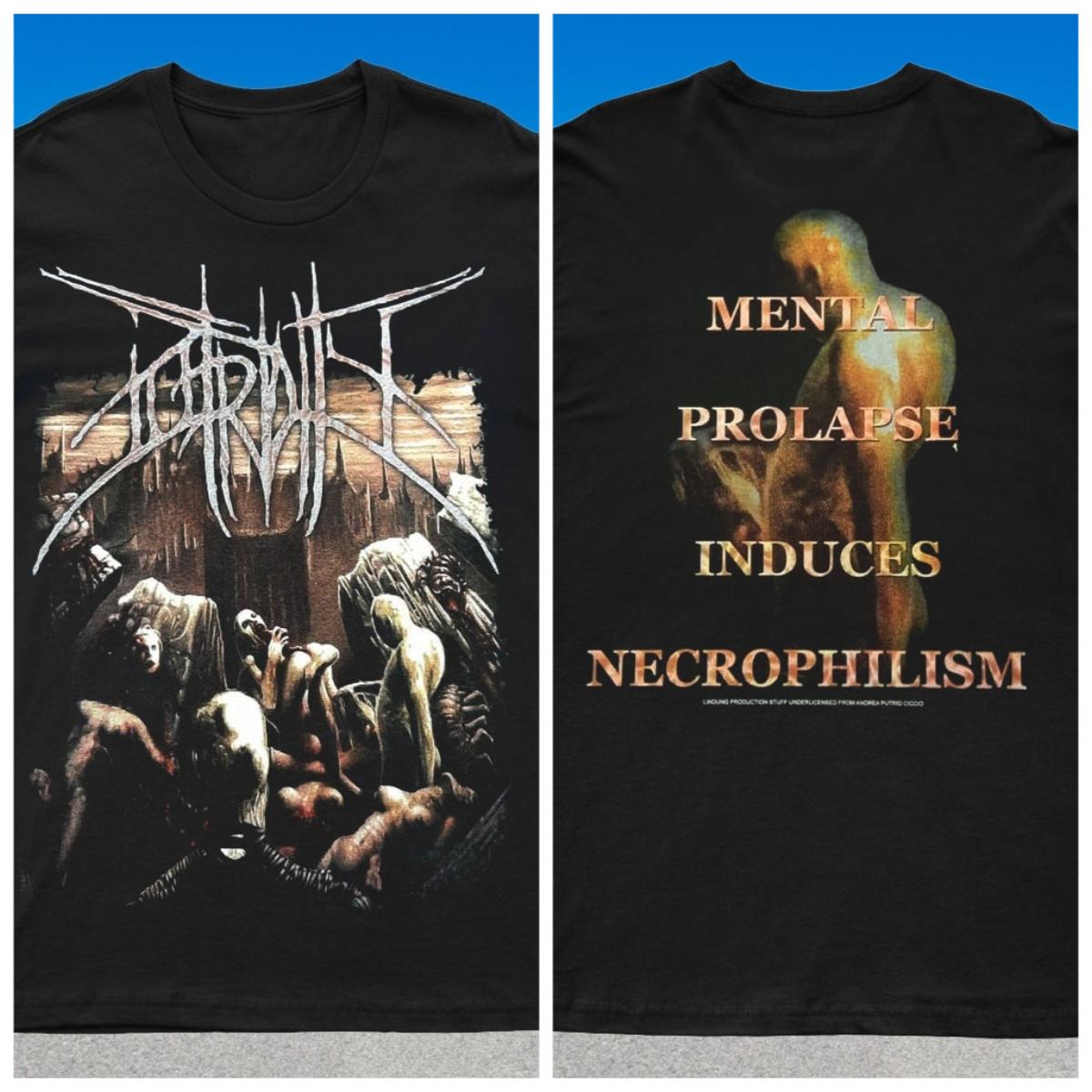 

2025 New Mental Prolapse Induced Necrophilism Printed Unisex Street Fashion Trendy Short Sleeves Made of Pure Cotton Round S