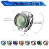JEWELRYWE Women's Ring Watch Opal Free Size Cute Antique Ringwatch Analog Waterproof Quartz Alloy Stainless Steel Silver
