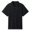 Men's Loose Fit Miyake-Style Pleated Polo Shirt - Solid Color, Long Sleeve, Classic Japanese Design
