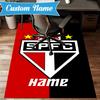 Custom Name Sao Paulo Team Spirit Rug Game Carpet, Floor Mat for Bedroom Living Room Entryway Rug, Home Decor Idea Gift for Christmas birthday