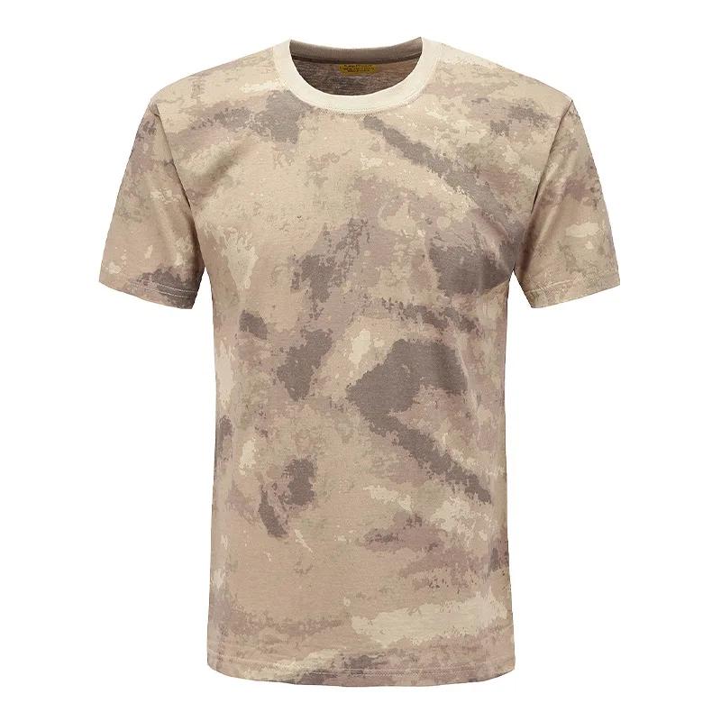 100% Baumwolle Taktisches T-Shirt Kurzarm Schnelltrocknend Jagdhemden Herren Camouflage Outdoor Sport Arbeit Training Airsoft Gefechtshemd