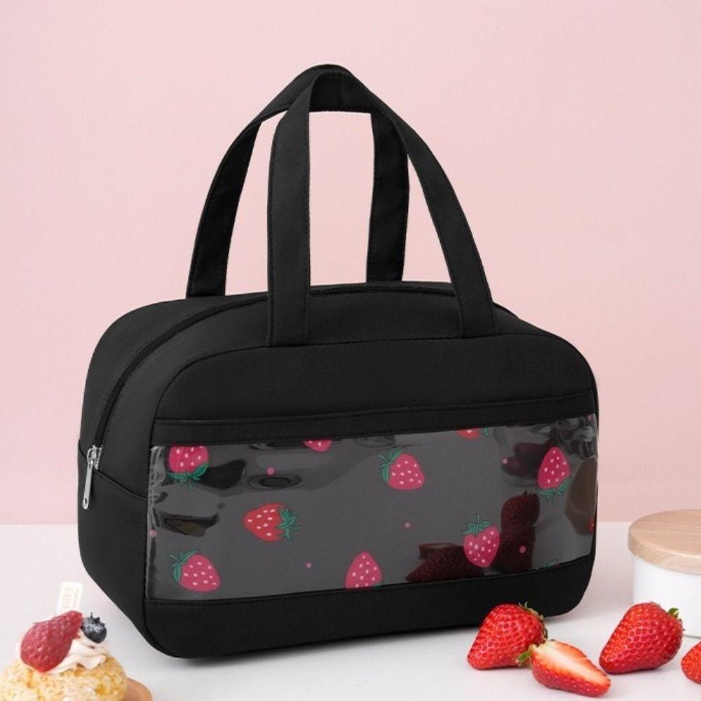 Aluminium Foil Fruit Printed Lunch Bag Leak-Proof Food Storage Pouch Insulated Cooler Bag  School
