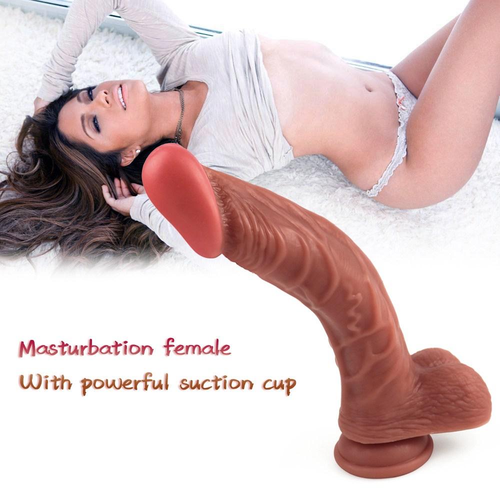 Skin feeling Realistic Big Dildo Flexible Penis Dick With Suction Cup  Female Masturbation Strapon Dildo For Women Men