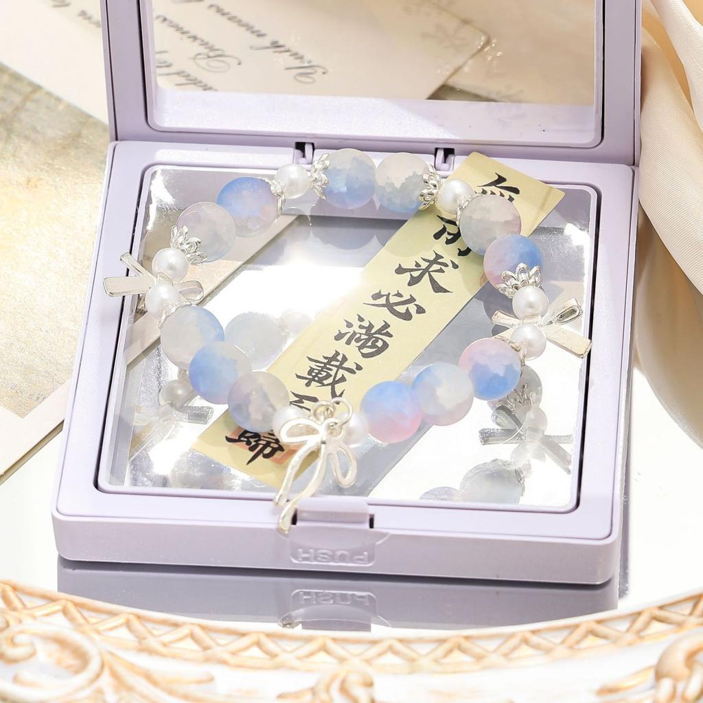 Original design super fairy pearl bow bracelet ins style versatile school season student girlfriend bracelet