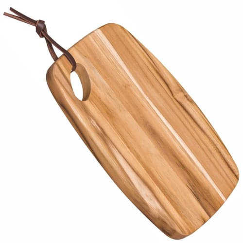 TRAMONTINA Teak Wood Cutting Board, 30cm x 21cm, Oval Holes, ORGANIC