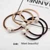 Pearl Hair Tie: Women's Elastic Leather-Covered Hair Ring