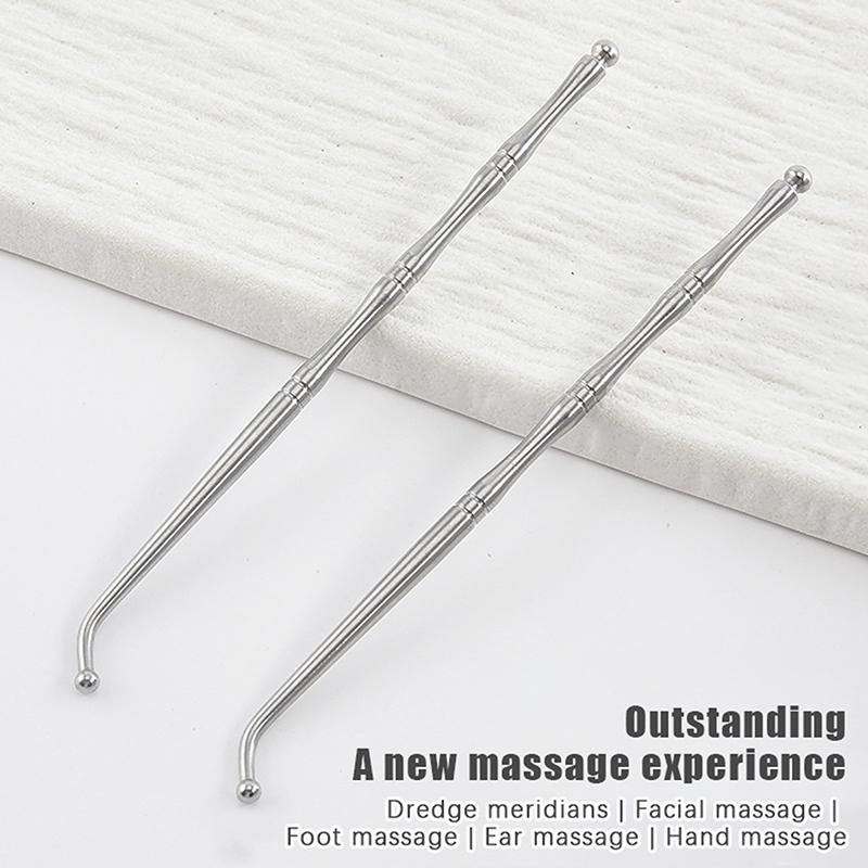 Doppelkopf Edelstahl Manuelle Akupunkturstift Triggerpunkt-Massagegerät Tiefengewebe-Massagegerät für Körpermeridian Schmerzlinderung