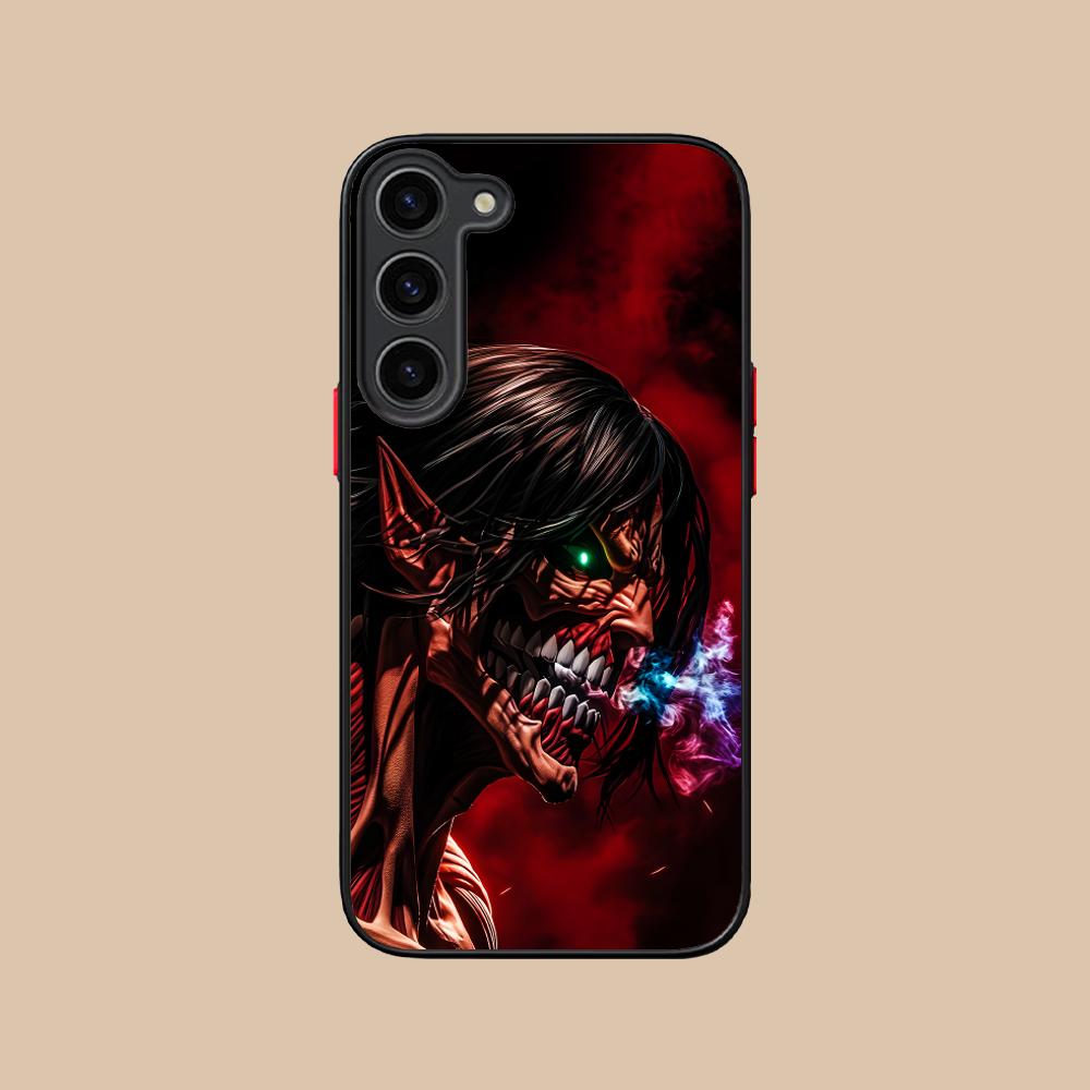 AOT Eren Yeager Silicone Mobile Phone Case for Samsung Galaxy S26 S25 S24 S23 S22 S21 Plus FE Ultra Colorful Cover