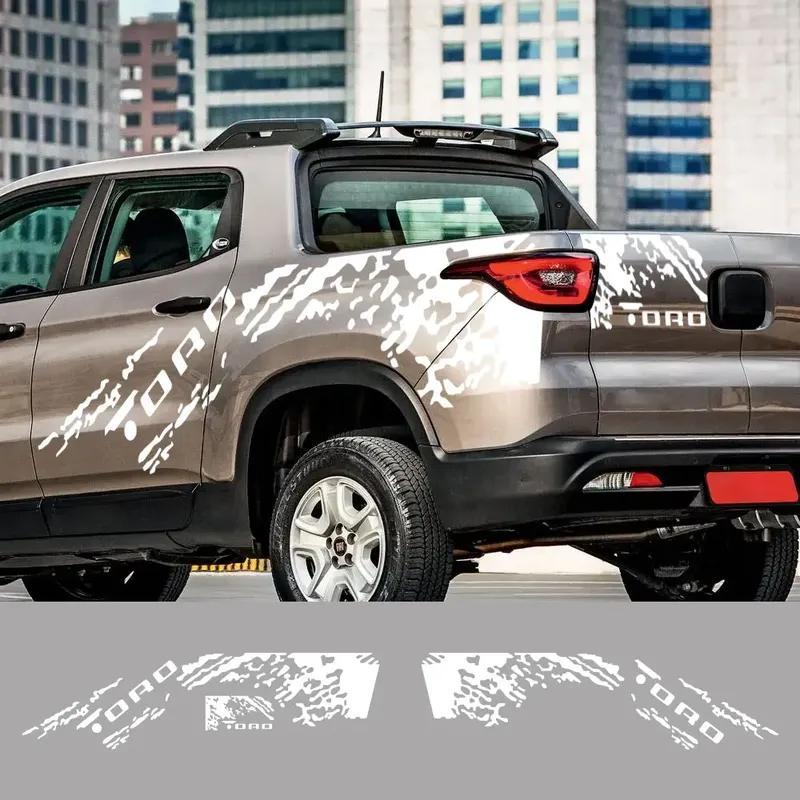 Pickup Body Side Stickers For Fiat Toro Rach Ultra Truck Graphics Splash Grunge Decor Decal Trunk Vinyl Cover Auto Accessories