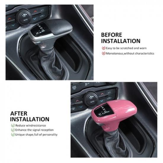 3X Rosa Schaltknauf-Verkleidung Dekor Abdeckung für Dodge Charger/Challenger/Durango 18+