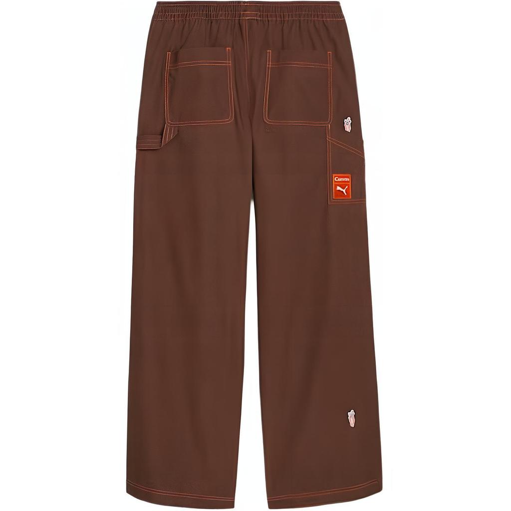 Puma X Carrots Collaboration SS24 Brand Logo Fashion Loose Workwear Casual Pants Unisex Bottoms Coffee 627448-65