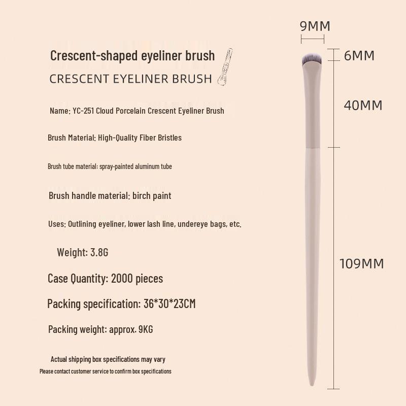 Crescent Eye Detail Brush: Small Fan Blade for Eyeliner and Eyeshadow