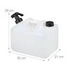 Relaxdays Jerrican d’eau avec robinet, plastique sans BPA, grande ouverture, poignée, 10 litres, noir et blanc