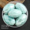 Electroplated Olive Ceramic Bead Necklace Pendant with Seed Beads for DIY Jewelry Crafting.
