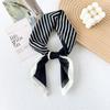 "Silk sponge" spring and summer suit, simple temperament, striped silk scarf ins small square scarf, versatile professional small scarf