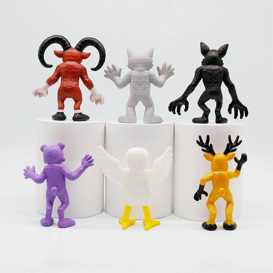 6 Stück/Set 99 Nächte im Wald Figuren Figuren Figur Eule Ziege Wolf Hirsch 99 Nächte im Wald Dekoration Festivalgeschenk