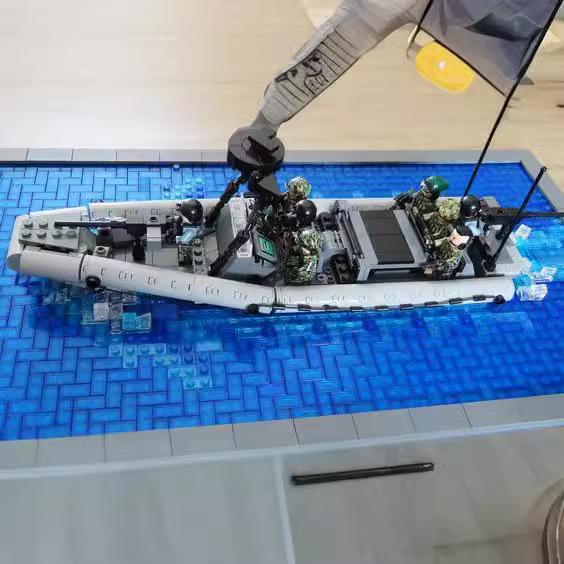 Navy Seal Speedboat Building Block Military Series Swat Team Clipper Model Assembled Toy Compatible